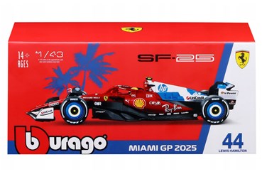 BBURAGO metal, 1:43 FERRARI FORMULA Hamilton plas