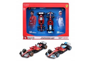 BBURAGO metal, 1:43 FERRARI FORMULA 2 pak Leclerc