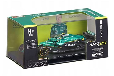 BBURAGO metal,  1:43 ASTON MARTIN AMR25 Alonso