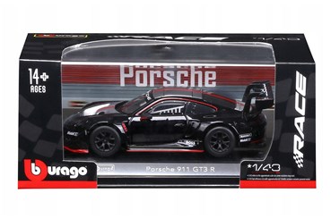 BBURAGO metal, 1:43 RACE  PORSCHE 911 GT3 czarne