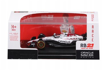 *BBURAGO metal, 1:64 FORMULA RB21 biały plastik