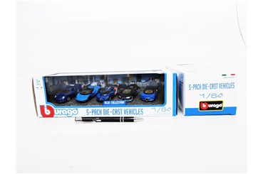 *BBURAGO metal., 1:64, 5-pack, BLUE COLLECTION