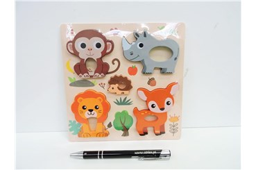 UKŁADANKA drew. ZWIERZĘTA, 18x18 cm, 5 el.