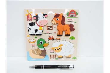 UKŁADANKA, drew., farma, 18x18 cm,   fol.