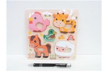 UKŁADANKA drew. FARMA, 18x18 cm, 5 el.