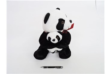 PLUSZ PANDA Z MŁODYM, 32 cm