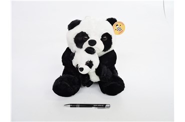 PLUSZ PANDA Z MŁODYM, 28 cm
