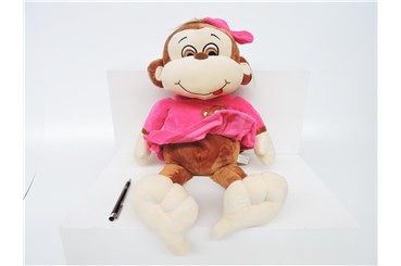 *PLUSZ małpka, 30 cm, w sukience, siedząca