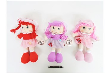 *AST. LALKA szmacianka JEDNOKOLOR.33 cm 3 wz.