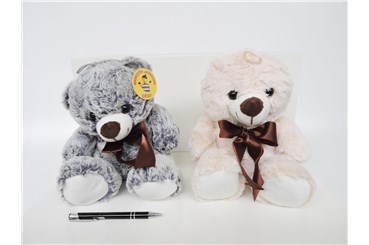 *AST. PLUSZ mis, 24 cm, brąz. kokarda,  2 kol