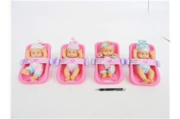 AST. LALKA w nosidełku, 22 cm, 4 wz.