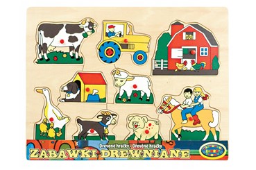 UKŁADANKA DREWNIANA farma zwierzęta