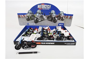 AST. MOTOCYKL x 12 policyjny, 15 cm, 4 kol., displ