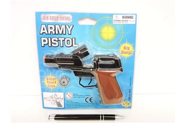 PISTOLET metal. na spłonkę, krótki,         blist.