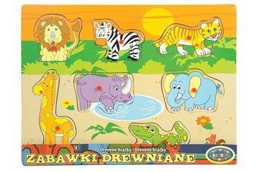 UKŁADANKA DREWNIANA zoo zwierzęta