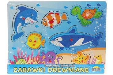 UKŁADANKA DREWNIANA zwierzęta morskie
