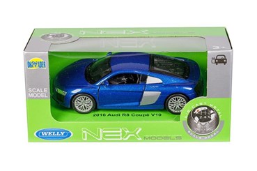 WELLY 1:34 Audi R8 Coupe V10 2016 niebieskie