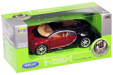 WELLY 1:34 Bugatti Chiron bordowo-czarny