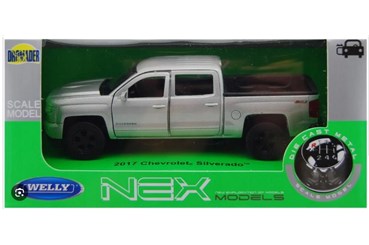 WELLY 1:34 Chevrolet Silverado 2017 srebrny