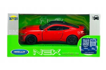 WELLY 1:34 Ford Mustang GT 2024 czerwony