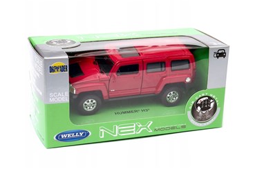 WELLY 1:34 Hummer H3 czerwony