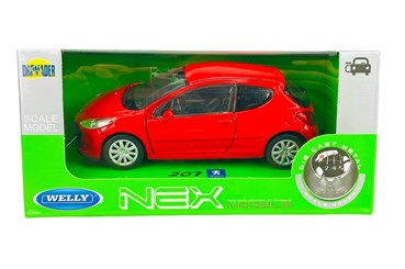 WELLY 1:34 Peugeot 207 czerowny