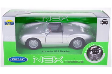 WELLY 1:34 Porsche 550 Spyder srebrne