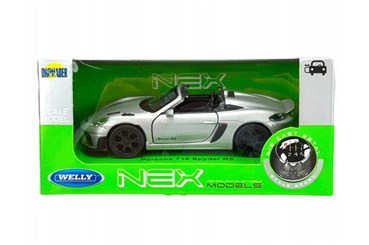 WELLY 1:34 Porsche 718 Spyder RS srebrne