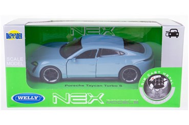 WELLY 1:34 Porsche Taycan Turbo S niebieski