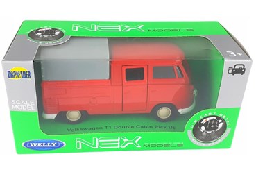 WELLY 1:34 Volkswagen T1 Double Cabin Pick up czer