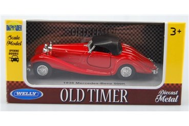 WELLY 1:34 OLD Mercedes-Benz 500K 1936 czerwony