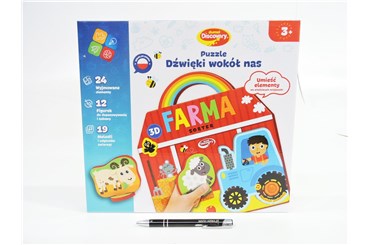 *DUMEL PUZZLE Dźwięki wokół nas, 24 el - Farma, 3D