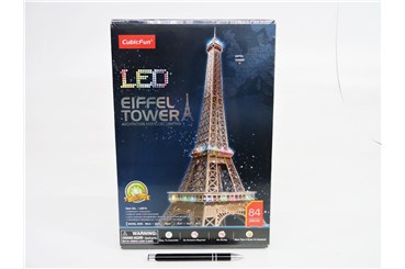 PUZZLE 3D, 84 el., Wieża Eiffla, LED