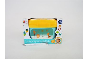 *BAM BAM SORTER EDUKACYJNY  KLOCKI 2w1, 12m+