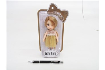 LALKA 15 cm, 14x23x6 cm, złota spódniczka,   kart.