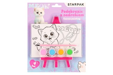 Podobrazie z nadrukiem +farby 4 kolory Kitty
