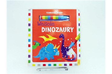 KSIĄŻ. WESOŁE DINOZAURY, flamastry wodne