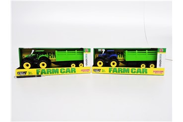 FARMA TRAKTOR,plast. sw/dźw, z przyczepą zieloną