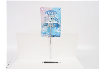 RÓŻDŻKA plast, srebrna dla księżniczki,     blist.