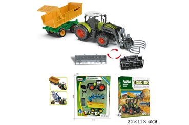 TRAKTOR z chwytakiem i MASZYNAMI ROLNICZYMI kart.