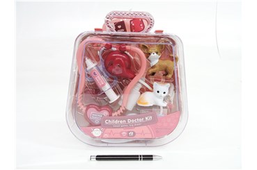 *ZESTAW weterynarza z plast. zwierz.,     walizka