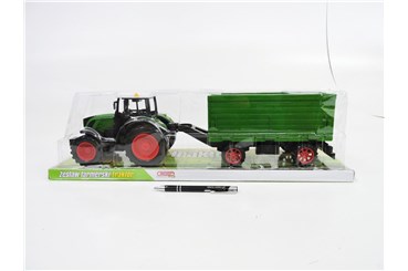 TRAKTOR z przyczepą, 55x14x16 cm,    klosz