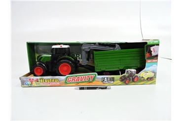 TRAKTOR z przyczepą, św/dźw., 55x18x15 cm,    kart