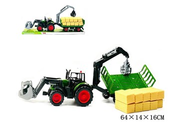 TRAKTOR Z MASZYNĄ ROLNICZĄ snopki, tur, chwytak