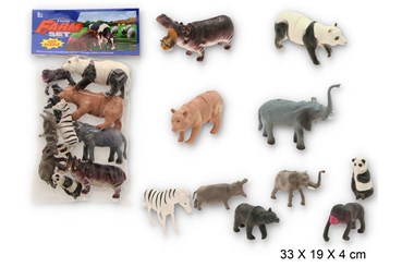 ZWIERZĘTA DZIKIE, plast., 10 szt.     fol