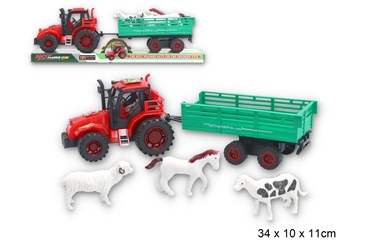 AST. FARMA TRAKTOR, 30 cm, przycz. zwierz.   klosz