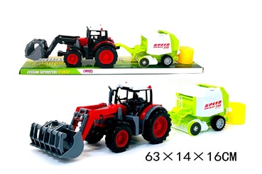 TRAKTOR z turem i prasą do balotów,        klosz