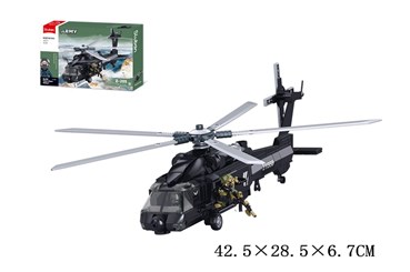KLOCKI SLUBAN WOJSKO helikopter czarny 382 el.
