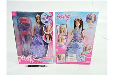 LALKA księżniczka z akc., 32,5x22x6,5 cm,    kart.