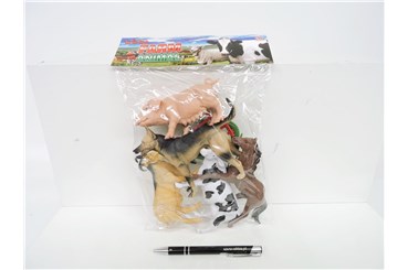 ZWIERZĘTA DOMOWE, 12 cm, plast., 5 szt.+ akc. kpl.